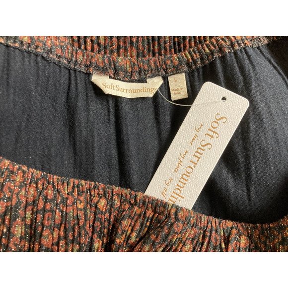 Soft Surroundings NEW Minerva Red Metallic Pleat Carmella Top Size Large - Picture 4 of 4